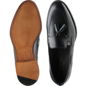 Loake Russell mens tasselled loafers in black calf