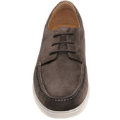 Loake Sardinia mens rubber-soled deck shoes in anthracite grey suede