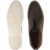 Loake Sardinia mens rubber-soled deck shoes in anthracite grey suede