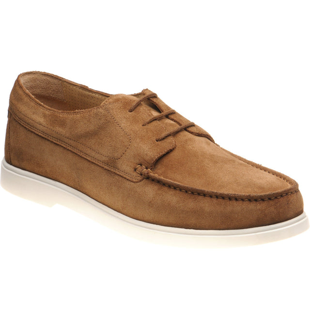 Loake Sardinia mens rubber-soled deck shoes in chestnut suede