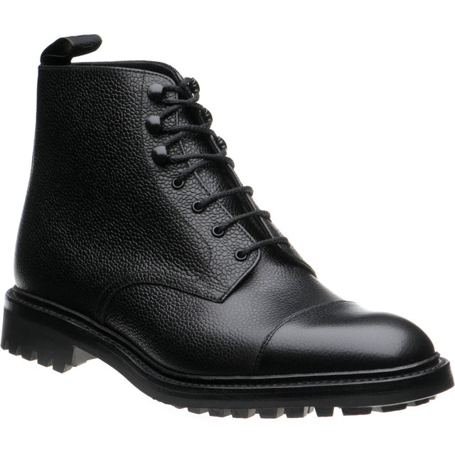 Loake Sedbergh mens rubber-soled boots in black grain calf