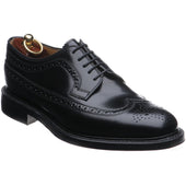 Loake Sovereign mens rubber-soled brogues in black polished