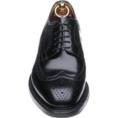 Loake Sovereign mens rubber-soled brogues in black polished