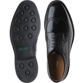 Loake Sovereign mens rubber-soled brogues in black polished