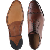 Loake Strand mens semi-brogues in mahogany calf