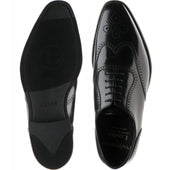 Loake Tay mens rubber-soled brogues in black polished