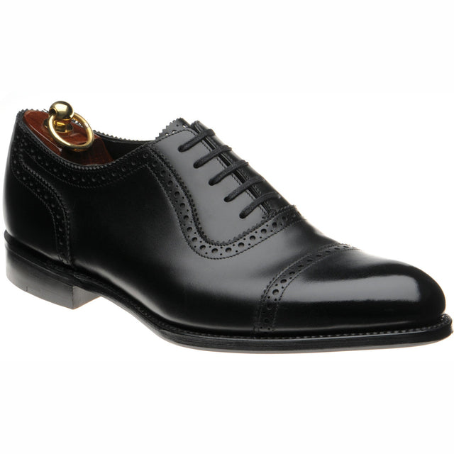 Loake Trinity mens semi-brogues in black calf (second)