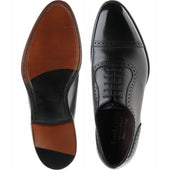 Loake Trinity mens semi-brogues in black calf (second)