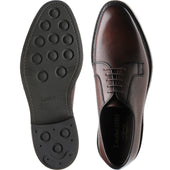 Loake Troon mens rubber-soled Derby shoes in rosewood grain calf (second)
