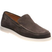 Loake Tuscany mens rubber-soled loafers in anthracite grey suede