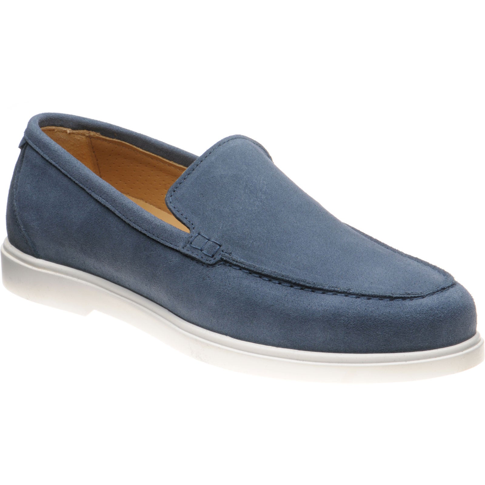 Loake Tuscany mens rubber-soled loafers in denim suede