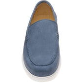Loake Tuscany mens rubber-soled loafers in denim suede