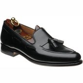 Loake Utah mens tasselled loafers in black calf