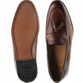 Loake Utah mens tasselled loafers in cedar calf