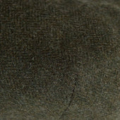 Loden Green Herringbone Wool Flat Cap