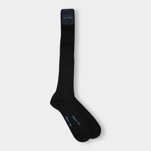 Long Black Wool Socks