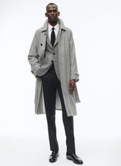 Wool Long Coat With Belt