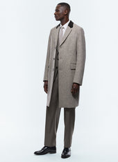Wool Coat With Herringbone Pattern