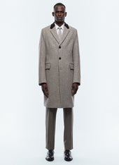 Wool coat with herringbone pattern