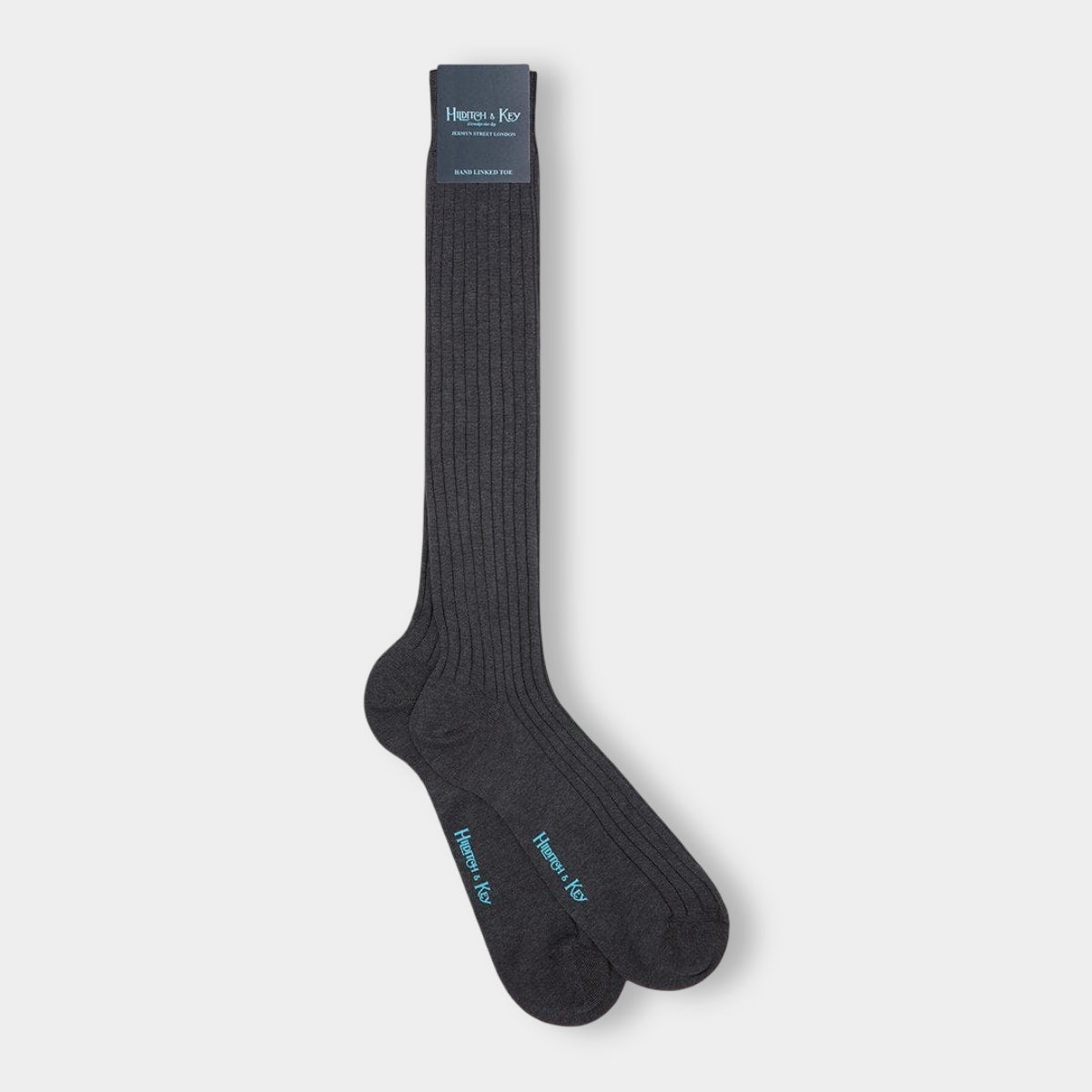 Long Dark Grey Cotton Socks