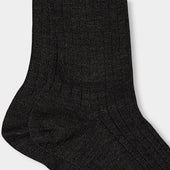 Long Dark Grey Wool Socks
