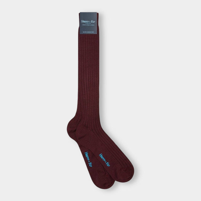 Long Dark Red Cotton Socks