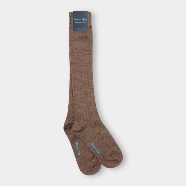 Long Mid Brown Heavy Wool Sport Socks