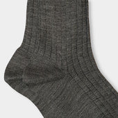 Long Mid Grey Wool Socks