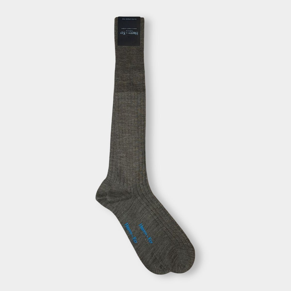 Long Mid Grey Wool Socks