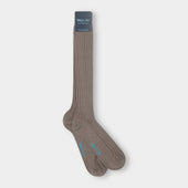 Long Plain Light Grey Cotton Socks
