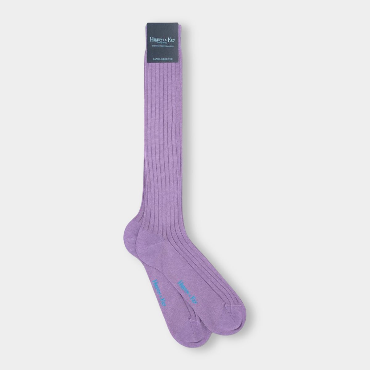 Long Plain Lilac Cotton Socks
