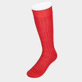 Long Plain Red Cotton Socks