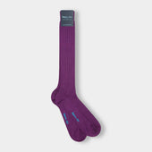 Long Purple Cotton Socks