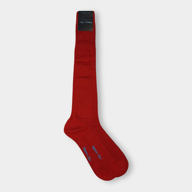 Long Red Wool Socks
