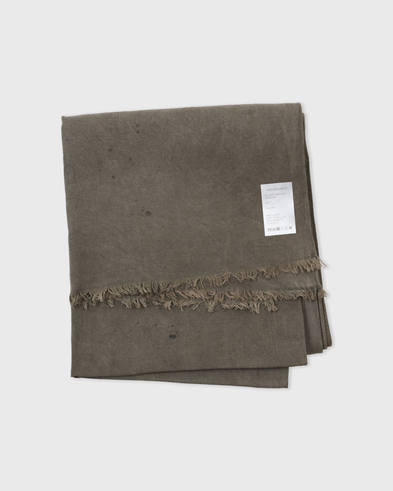 Long Scarf Rice Walnut Sumi Ink