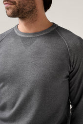 Alcott Raglan Crew Sweater - Wool - Vintage Wash Grey Marle