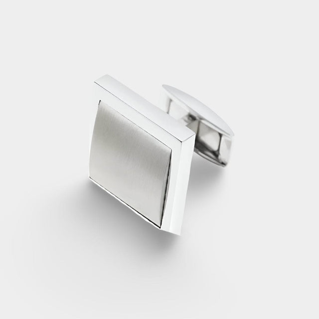 Longmire Steel Oblong Matt Centre Bar Link Cufflinks