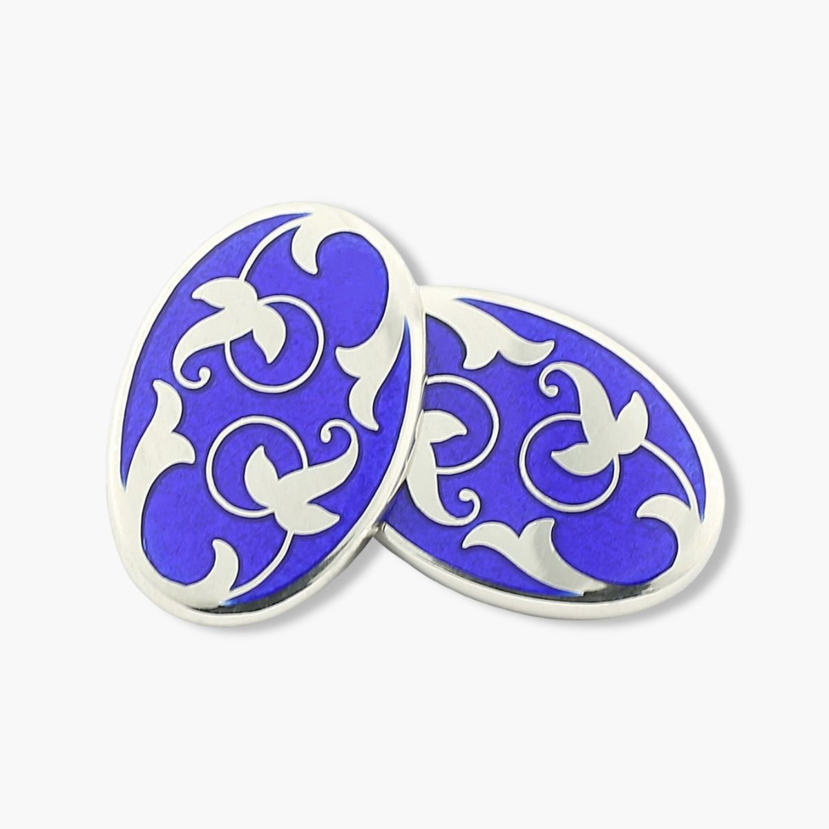 Longmire Sterling Ivy Enamel Chain Link Cufflinks