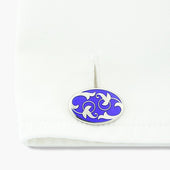 Longmire Sterling Ivy Enamel Chain Link Cufflinks