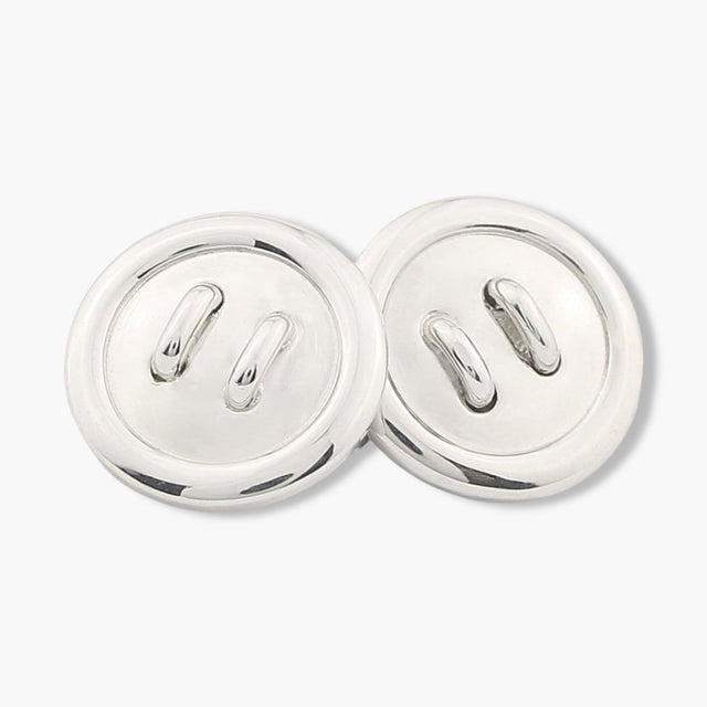 Longmire Sterling Silver Button Chain Linked Cufflinks