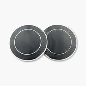 Longmire Sterling Silver Double Circle Black Cufflinks