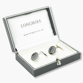 Longmire Sterling Double Circle Black Cufflinks
