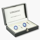 Longmire Sterling Double Oval Light Enamel Cufflinks