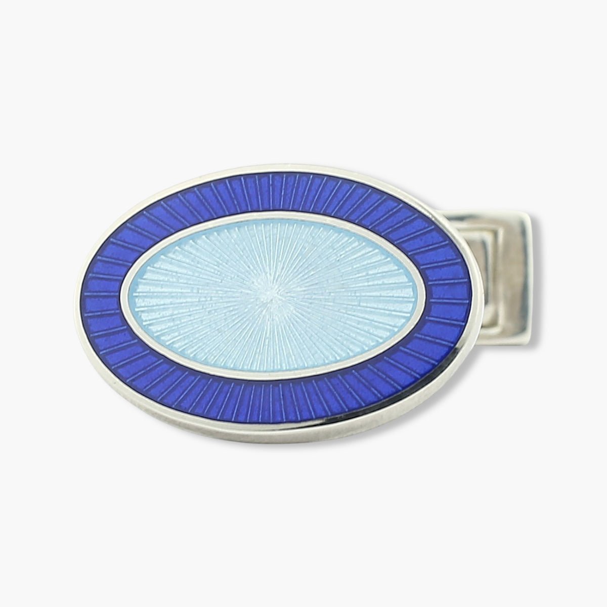 Longmire Sterling Double Oval Light Enamel Cufflinks With T Bar