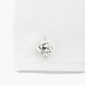 Longmire Sterling Knot Cufflinks With Rhodium Finish