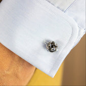 Longmire Sterling Knot Cufflinks With Rhodium Finish