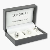 Longmire Sterling Knot Cufflinks With Rhodium Finish