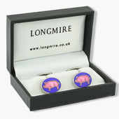 Longmire Sterling Pig Motif Enamel Cufflinks
