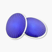 Longmire Sterling Silver Starburst Blue Enamel Cufflinks