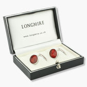 Longmire Sterling Starburst Red Enamel Cufflinks